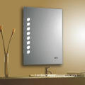 lighted bathroom mirror with clock / IP44 & CE